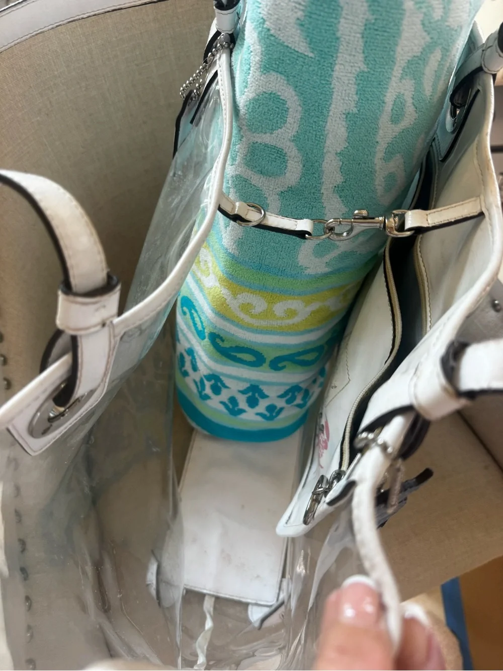 Coach Clear Tote Beach  Bag  - White Trim